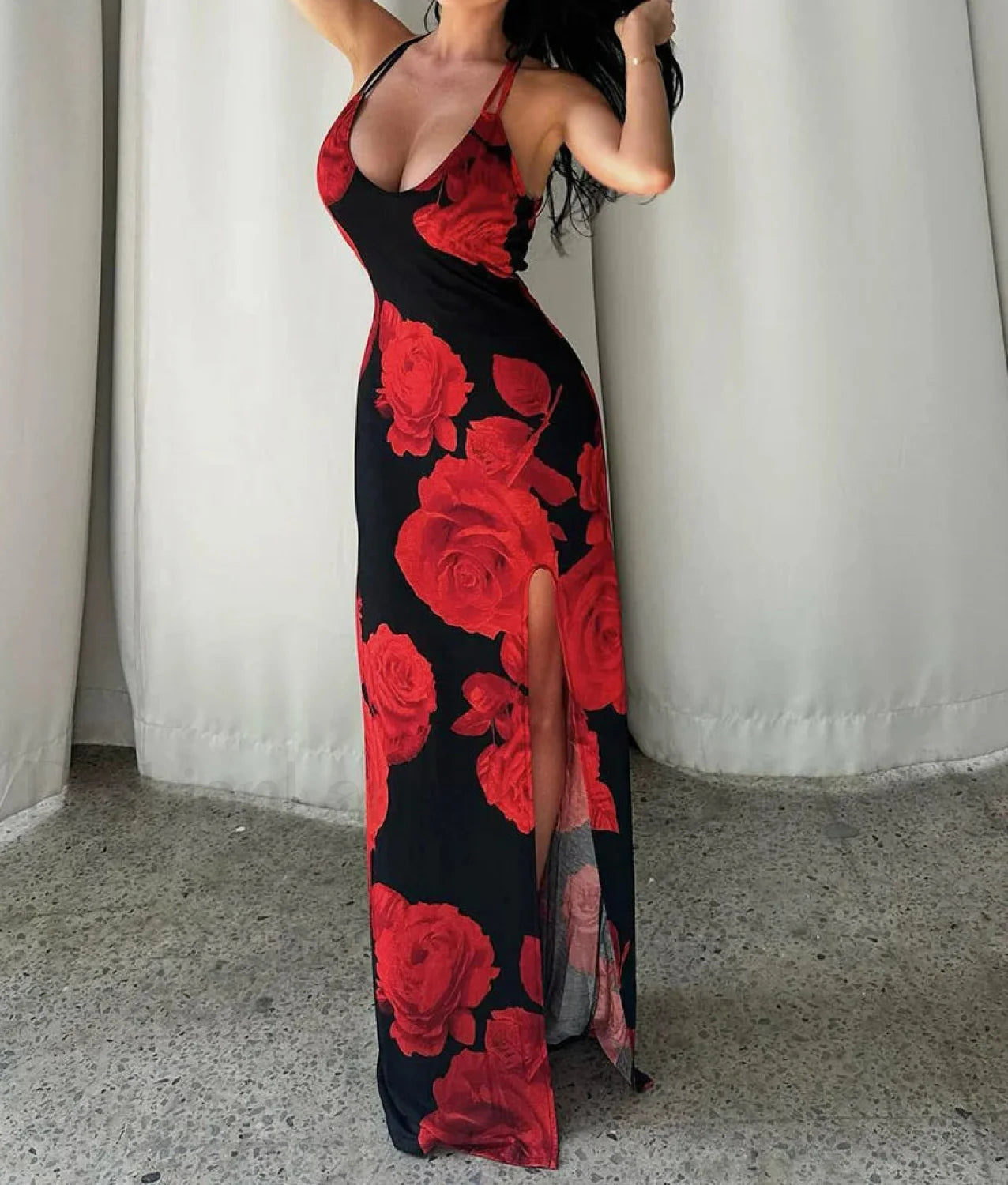Body Shaping Sleeveless Floral Dress Main image
