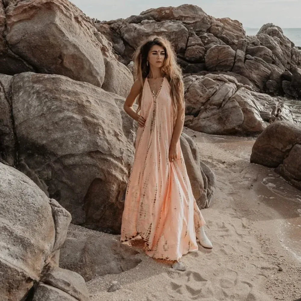 Bohemia Print Halter Boho Dress