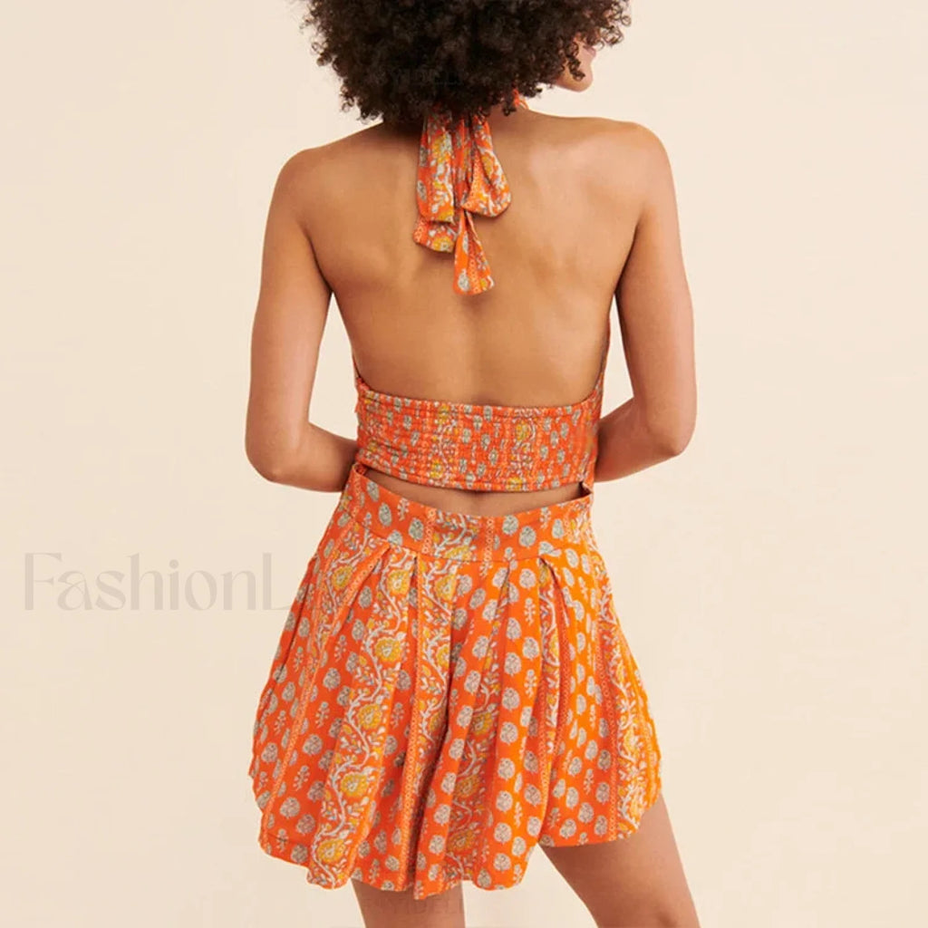 Bohemian Cross Strap Floral Dress