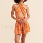 Bohemian Cross Strap Floral Dress
