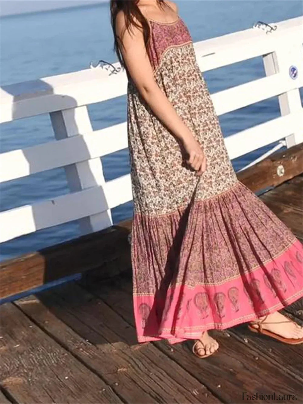 Bohemian Floral Strap Maxi Dress