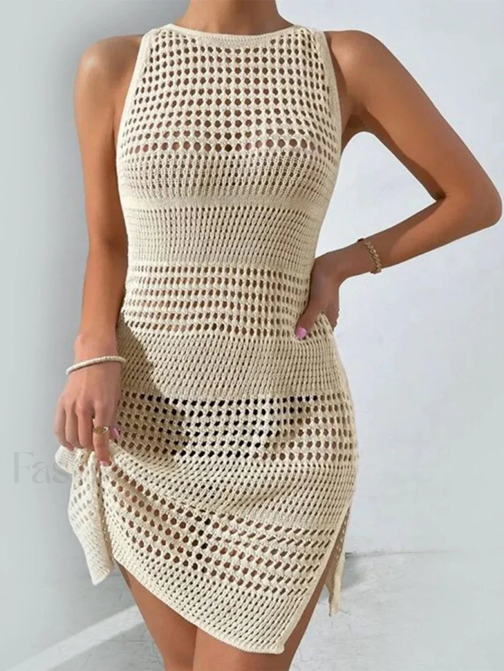 Boho Lapel Button Shirt Cover Up Beige / S