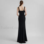 Bow Mesh Spaghetti Maxi Dress