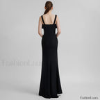 Bow Mesh Spaghetti Maxi Dress