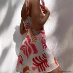 Bow Tie Strap Mini Floral Dress