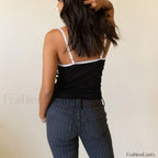 Bow V Neck Club Crop Top
