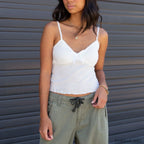 Bow V Neck Club Crop Top