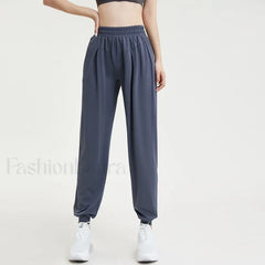 Breathable Gym Workout Elastic Waist Sweatpants Dark blue / S