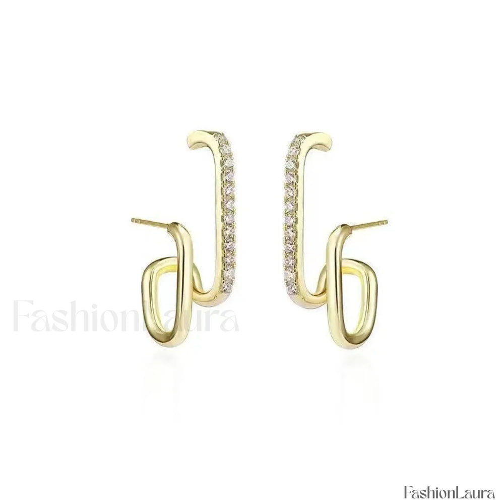 Bright Crystal Luxury Korean Unusual Claw Stud Irregular Pearl Earring