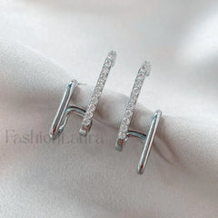 Bright Crystal Luxury Korean Unusual Claw Stud Irregular Pearl Earring