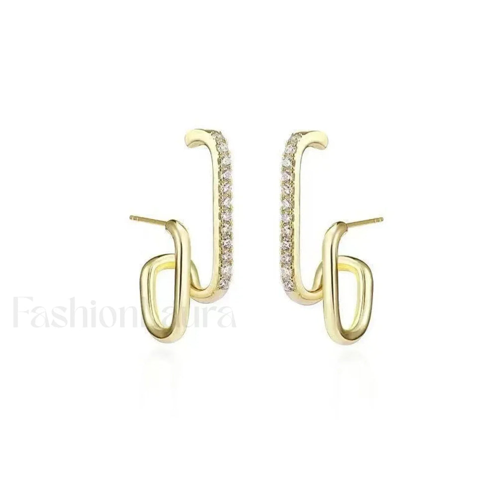 Bright Crystal Luxury Korean Unusual Claw Stud Irregular Pearl Earring