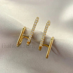 Bright Crystal Luxury Korean Unusual Claw Stud Irregular Pearl Earring