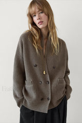 British Style Wool Knit Cardigan