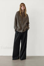 British Style Wool Knit Cardigan