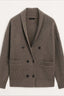 British Style Wool Knit Cardigan Brown / XS