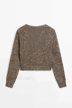 Brown Diamond Knit Cardigan