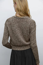 Brown Diamond Knit Cardigan