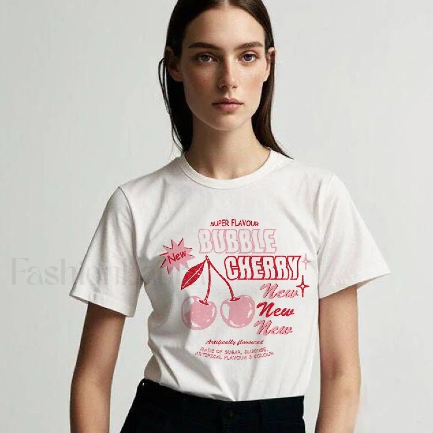 Bubble Cherry Cowgirl Western Alcohol Graphic T-Shirt Secondary image