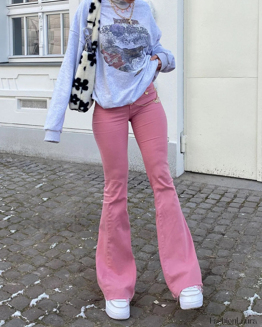 Bubble Gum Graceful Flare Leg Jeans women clothing