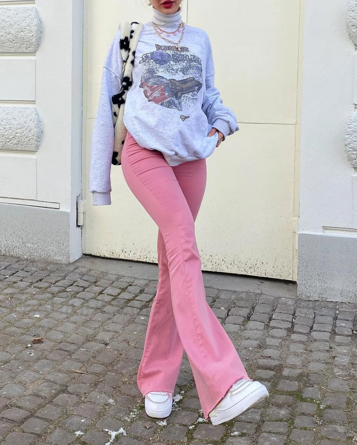 Bubble Gum Graceful Flare Leg Jeans women clothing