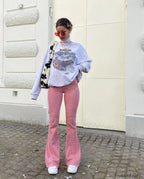 Bubble Gum Graceful Flare Leg Jeans women clothing