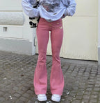Bubble Gum Graceful Flare Leg Jeans women clothing