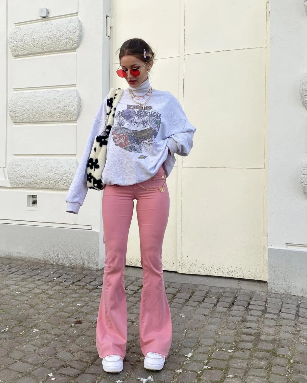 Bubble Gum Graceful Flare Leg Jeans women clothing