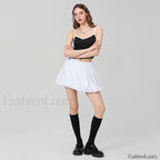 Bubble Plaid Elastic Mini Skirt WHITE / S