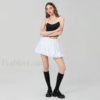 Bubble Plaid Elastic Mini Skirt WHITE / S
