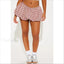 Bubble Plaid Puffy Party Skirt wine red / XS