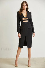 Buckle Detail Top Charming + Skirt Set