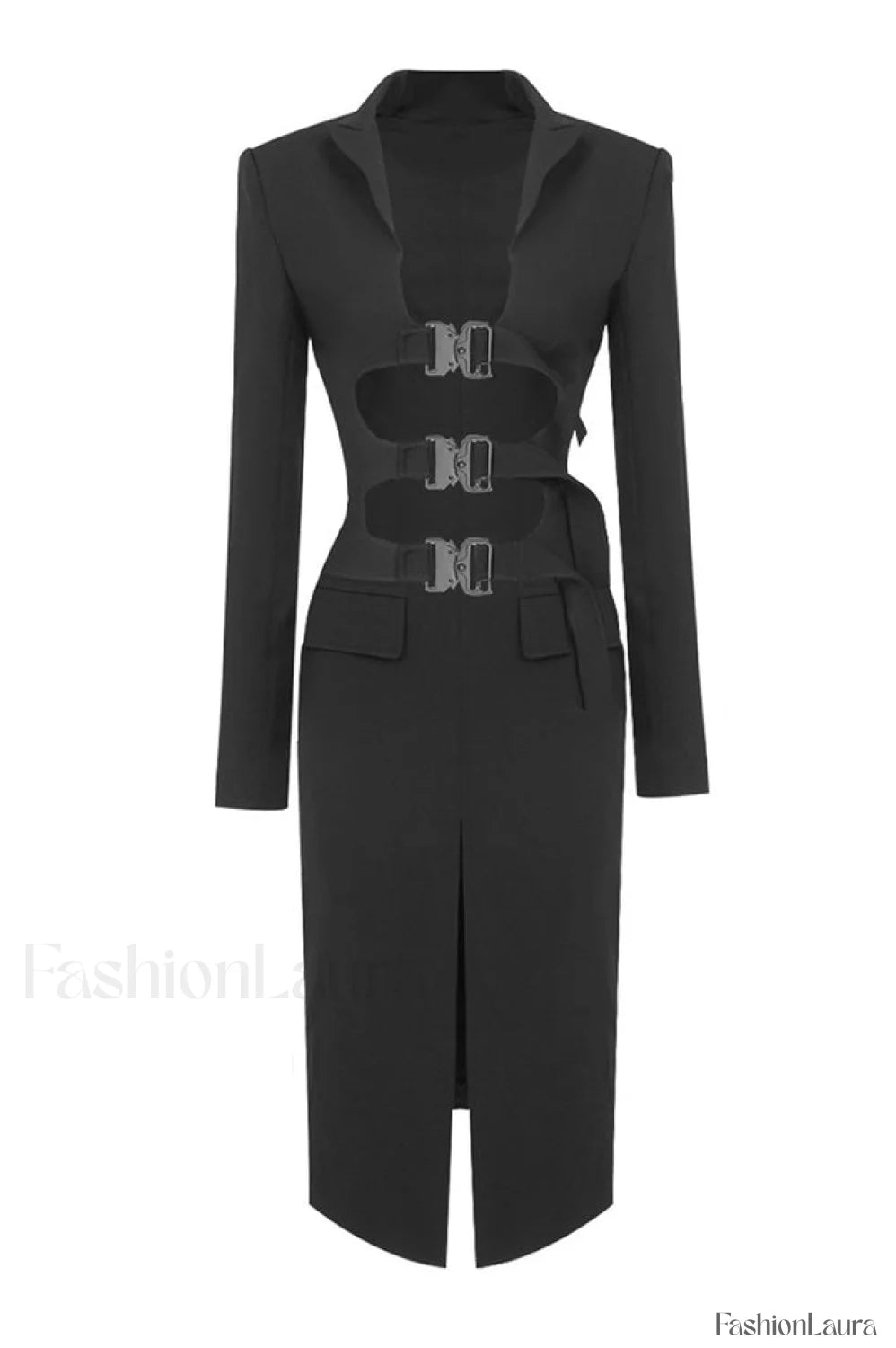 Buckle Detail Top Charming + Skirt Set XS / Black
