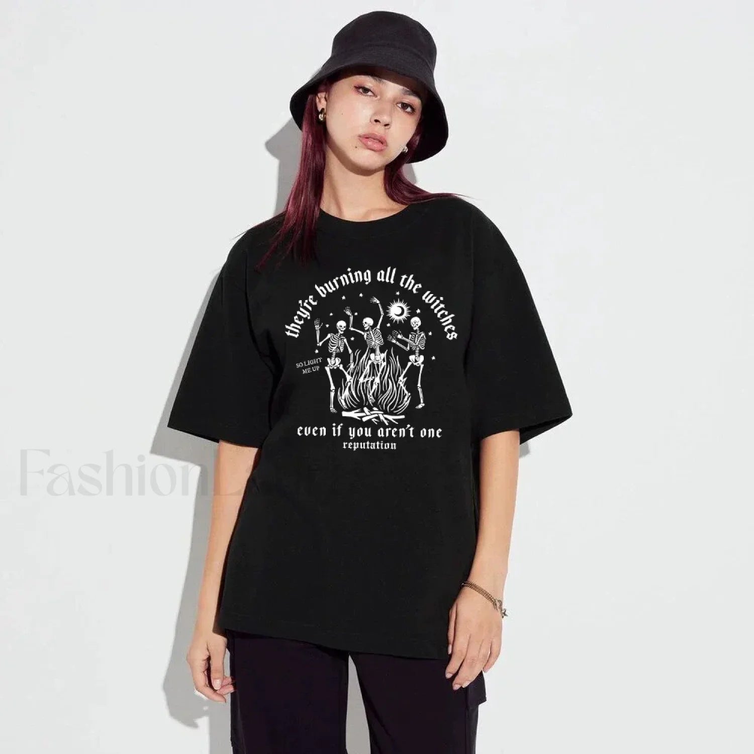 Burning Witch Halloween Vintage Cottagecore T-Shirt Secondary image