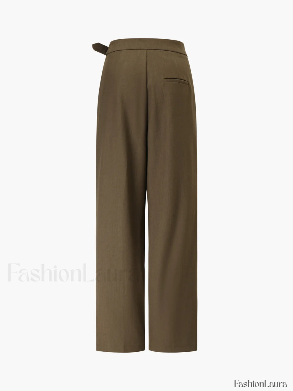Business Casual Belted Trendy Straight Leg Dress Pants Pants