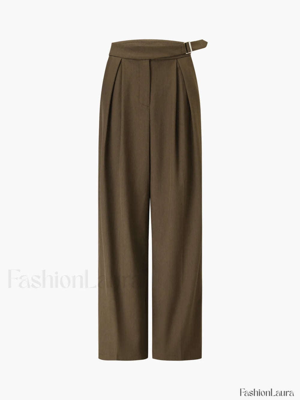Business Casual Belted Trendy Straight Leg Dress Pants Pants