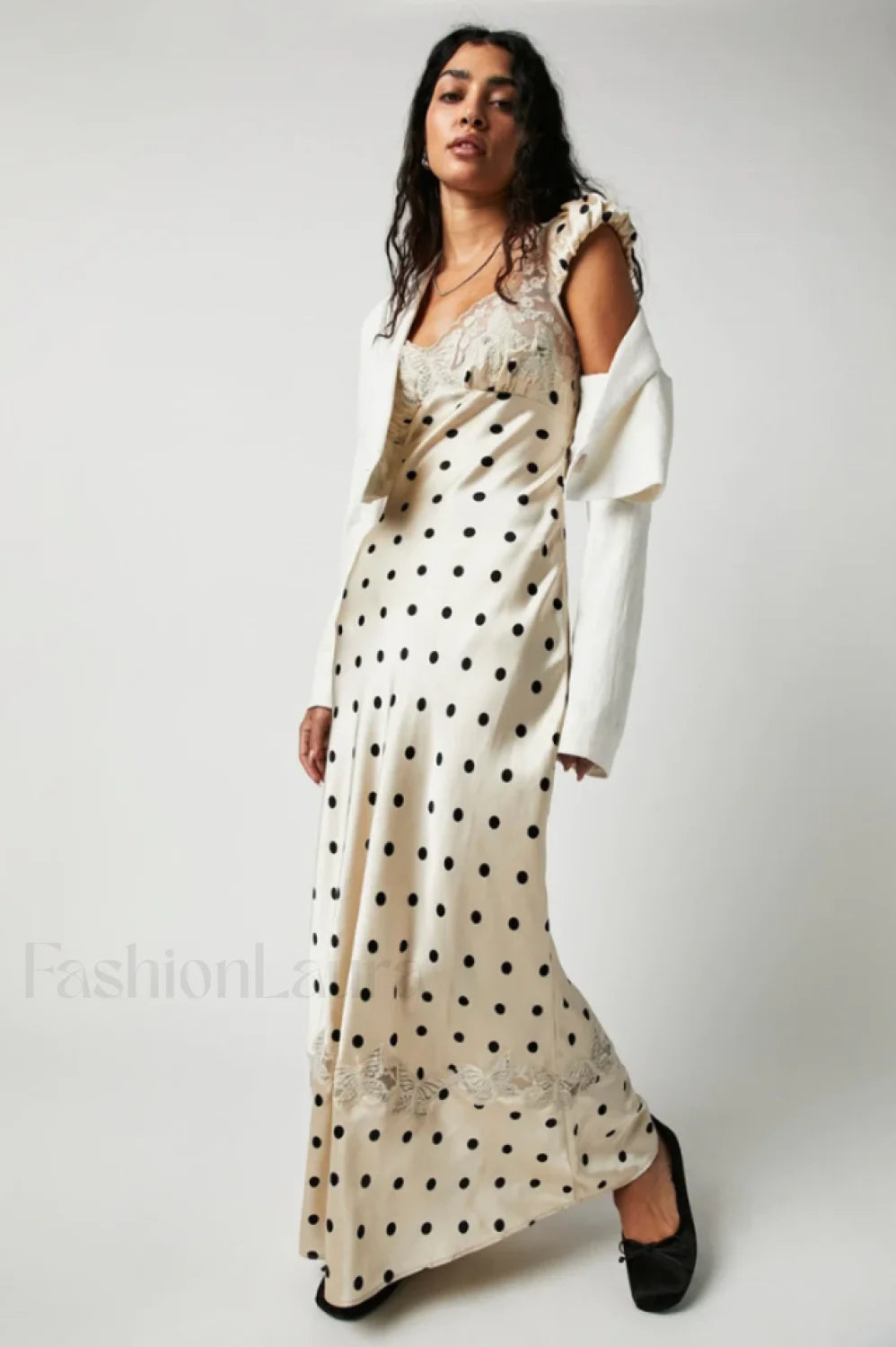 Butterfly Babe Lace Charming Polka Dot Maxi Dress Secondary image