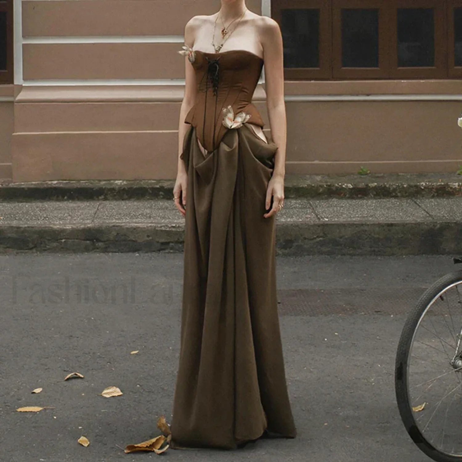 Butterfly Corset Strapless Maxi Dress Secondary image