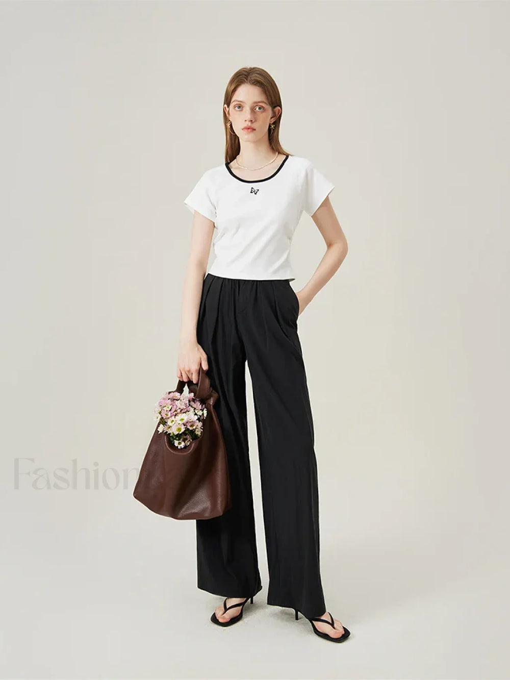 Butterfly Embroidered Raglan Sleeve T Shirt