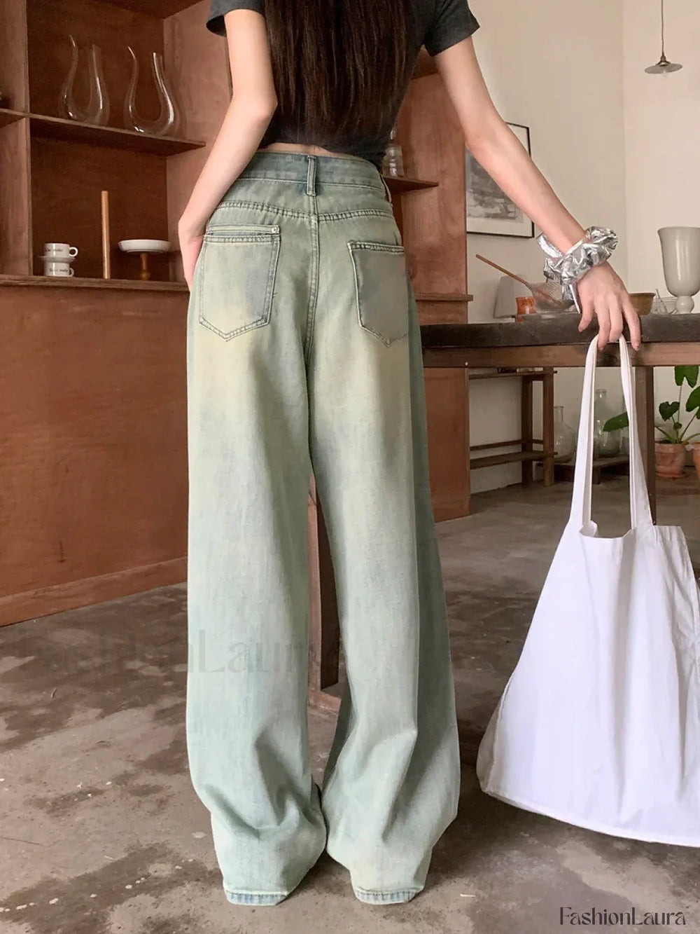 Butterfly Hot Diamond Wide leg Vintage Jeans