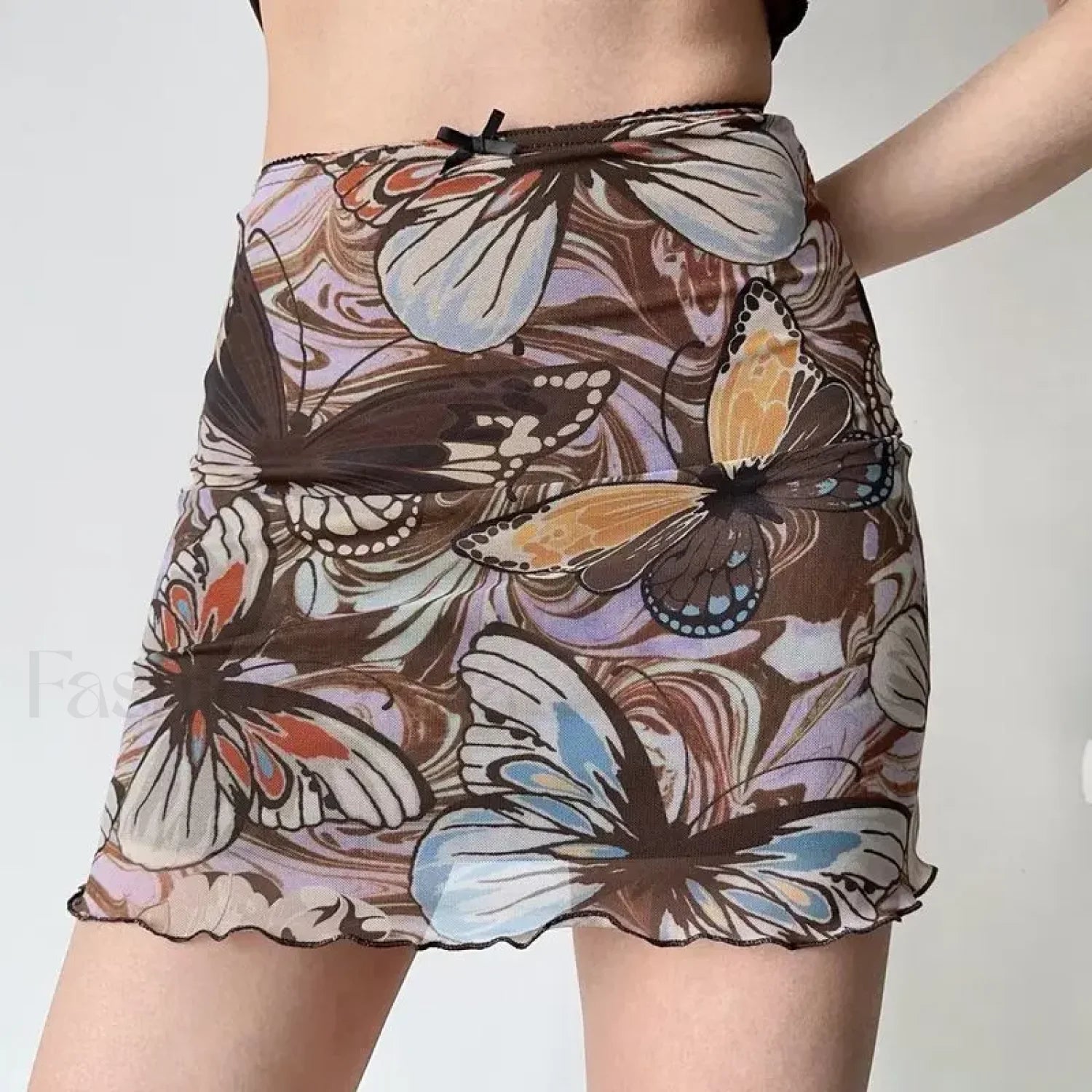 Butterfly Print Bodycon Streetwear Skirt Secondary image