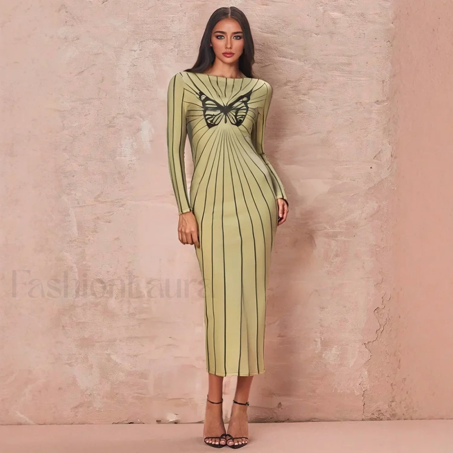 Butterfly Wrap Maxi Midi Dress Secondary image