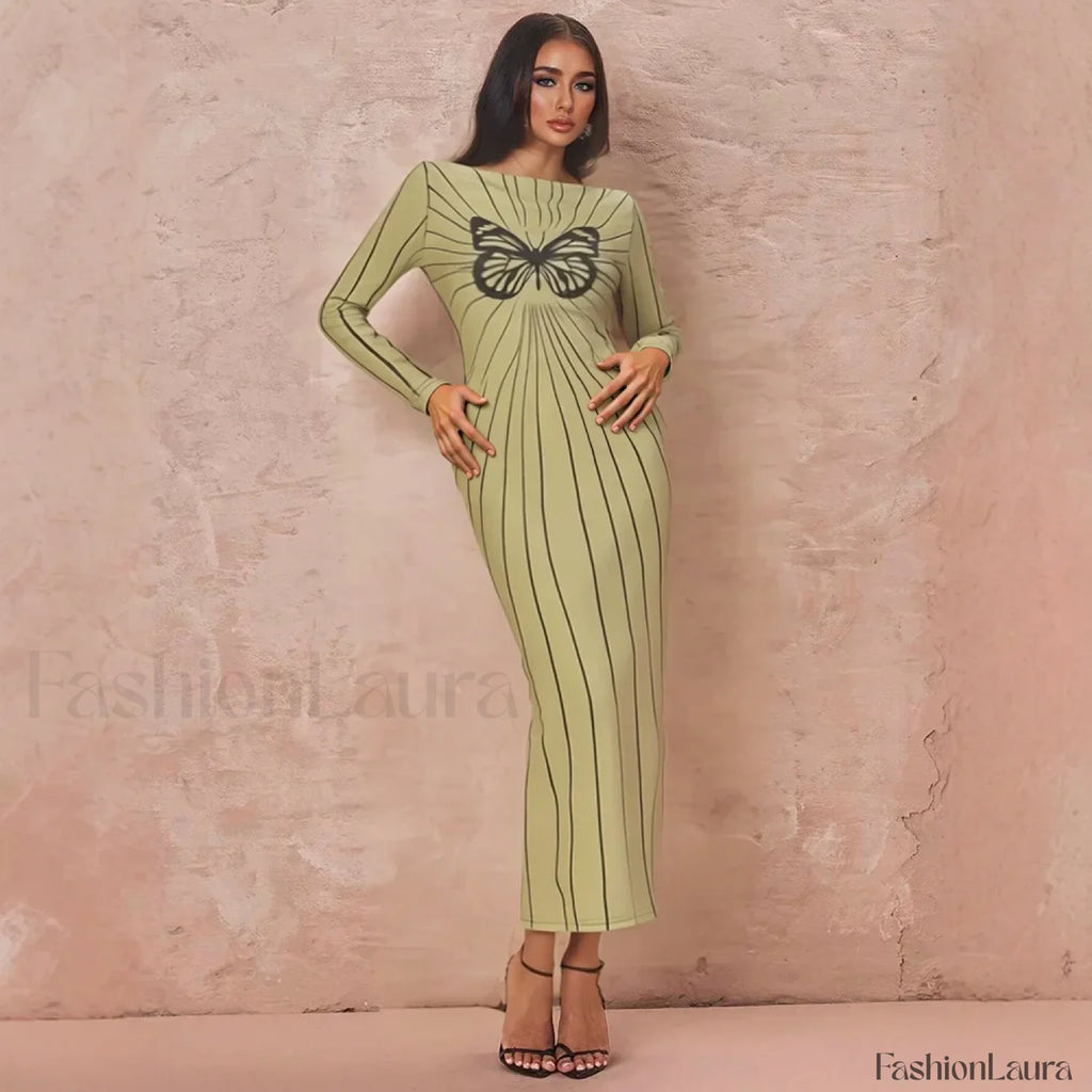 Butterfly Wrap Maxi Midi Dress