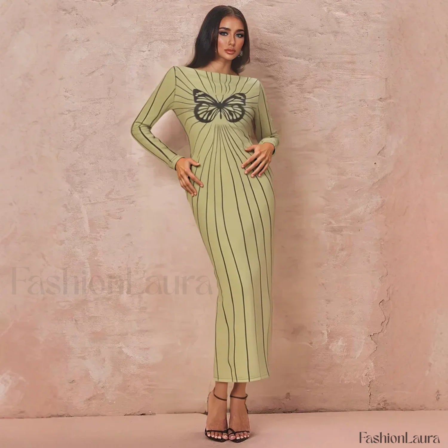 Butterfly Wrap Maxi Midi Dress
