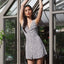 Button Back V Neck Floral Dress white / S