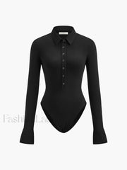 Button Down Collared Bodysuit Bodysuits