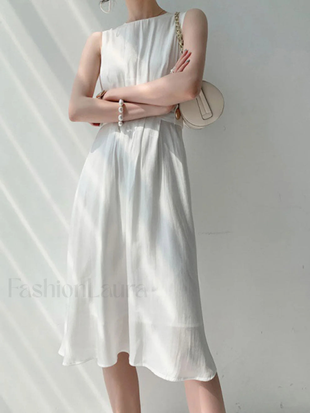 Button Embellished Satin Midi Dress Midi Dresses