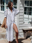 Button Front White Cover Up WHITE / One Size