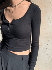 Long Sleeve Crop Top Tops&Tees