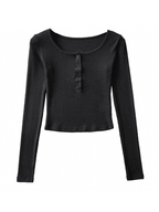 Long Sleeve Crop Top Tops&Tees