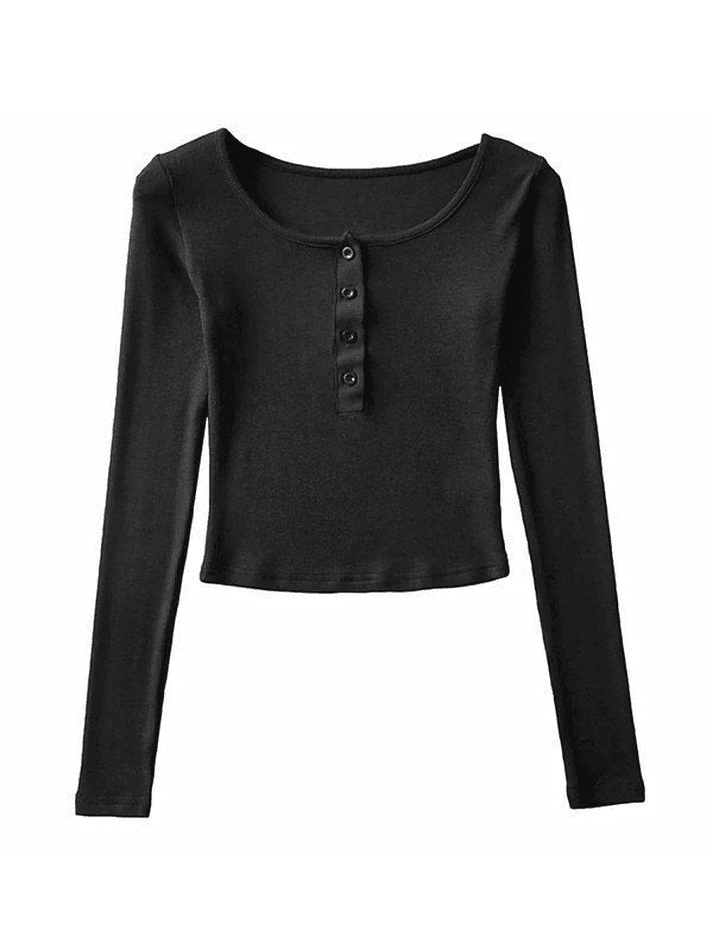 Long Sleeve Crop Top Tops&Tees
